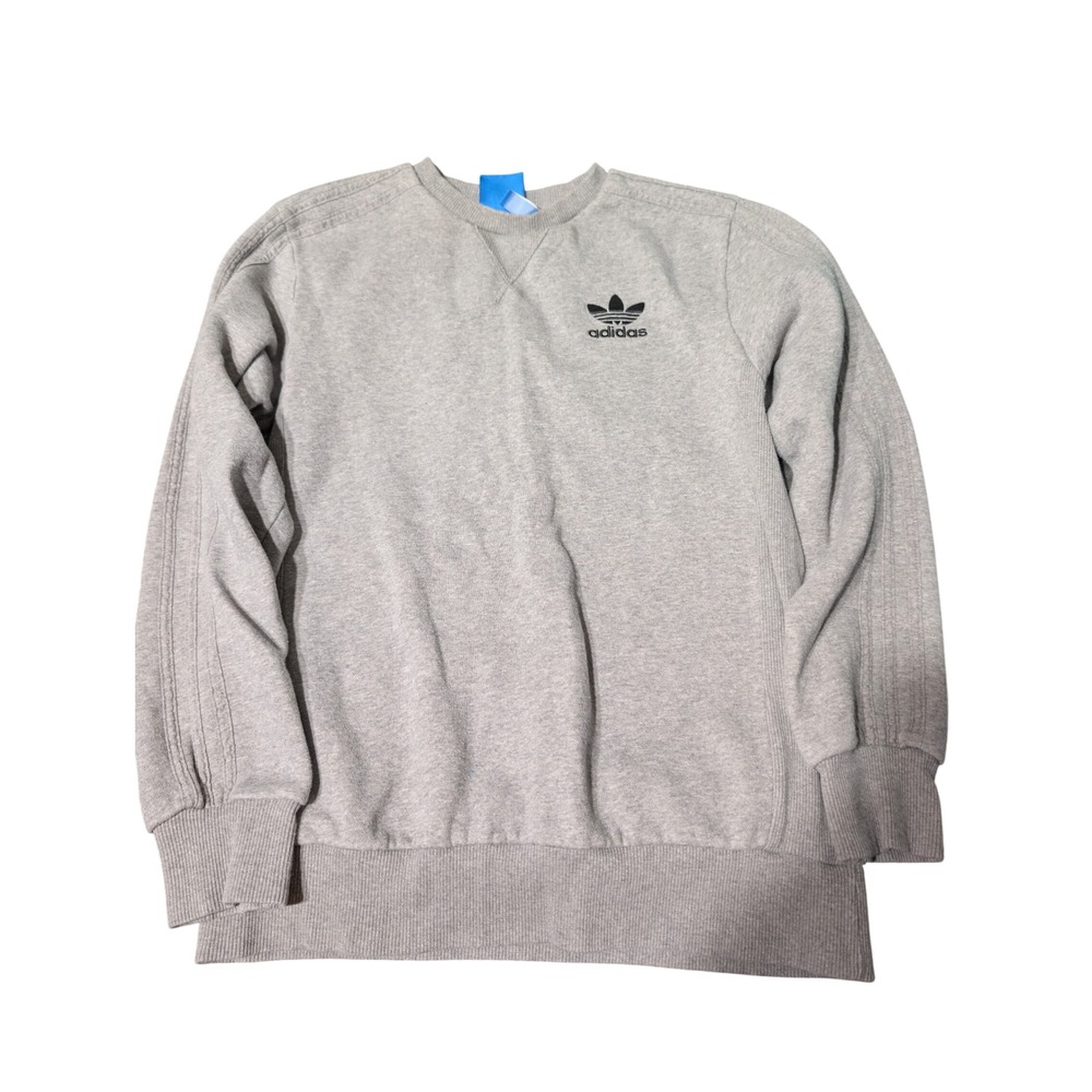 Adidas Originals Mens Trefoil Crewneck Sweatshirt Gray Pullover Small A4